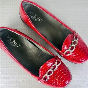Vionic Red “Charm Alda” Loafers